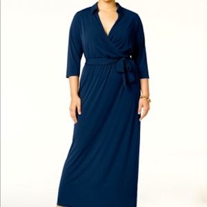 NY Collection Women’s Plus Navy Maxi Dress NWT